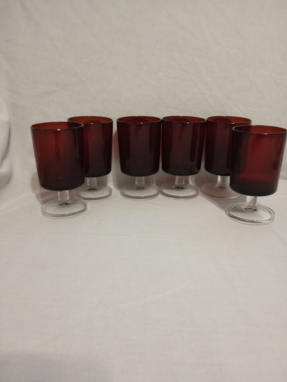 Vintage Luminarc Cavalier Ruby Red 4 Ounce Cordial Or Juice Glasses-Set Of 6